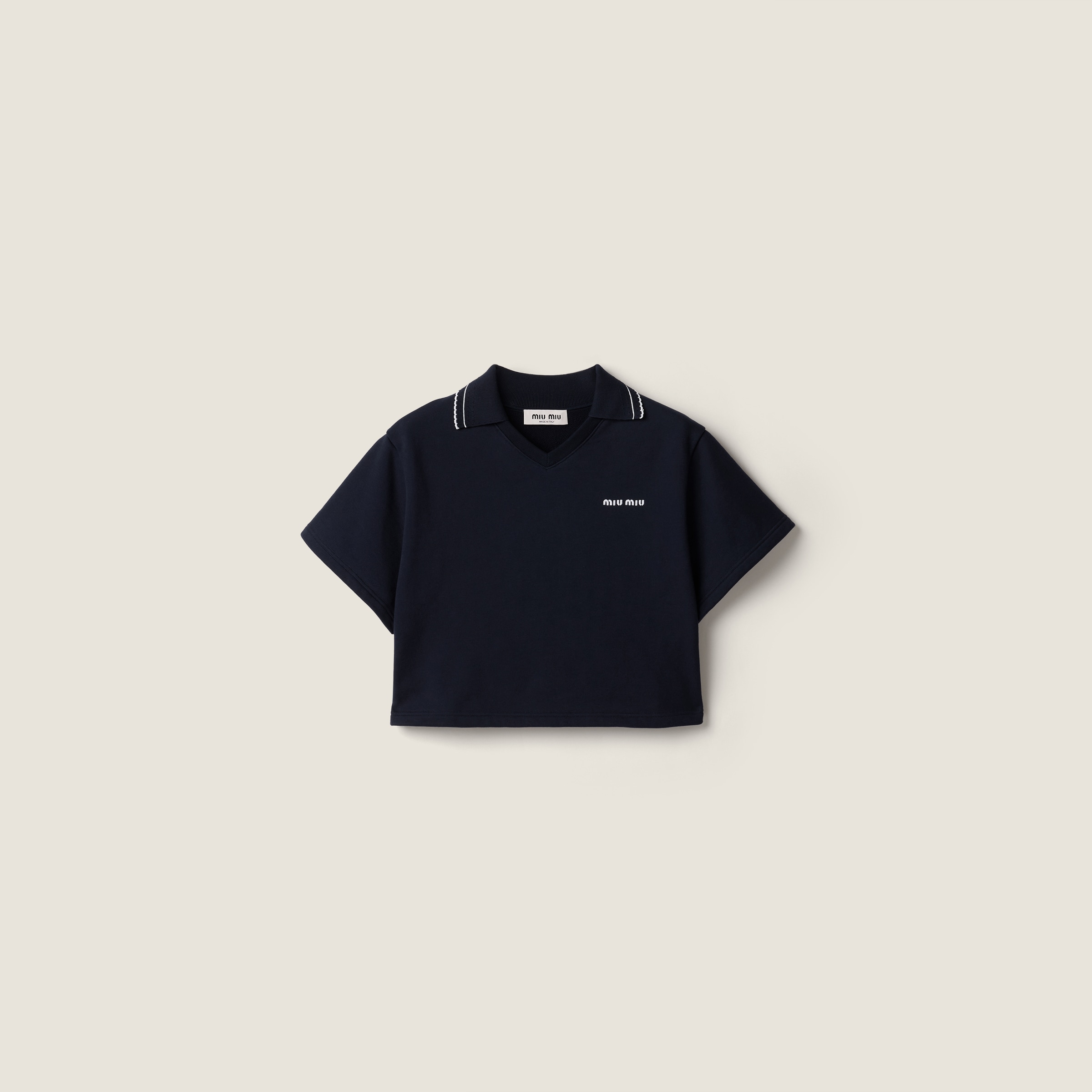 Cropped Cotton Fleece Sweatshirt