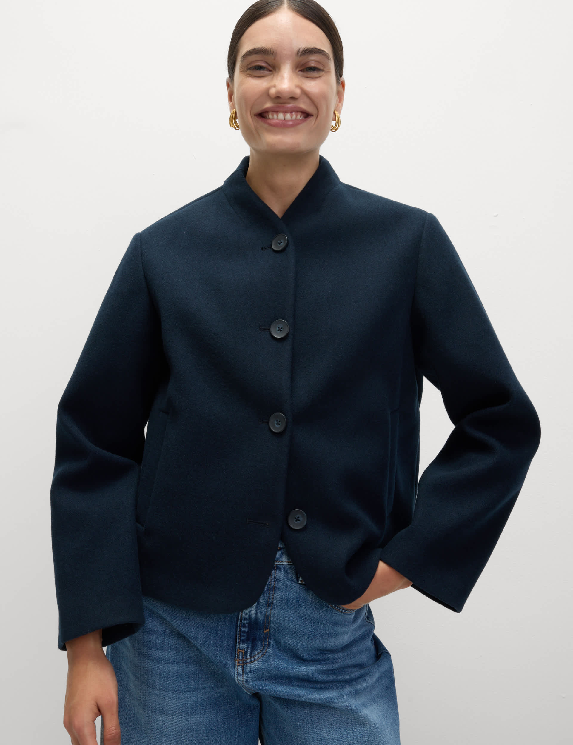 Collarless Short Jacket