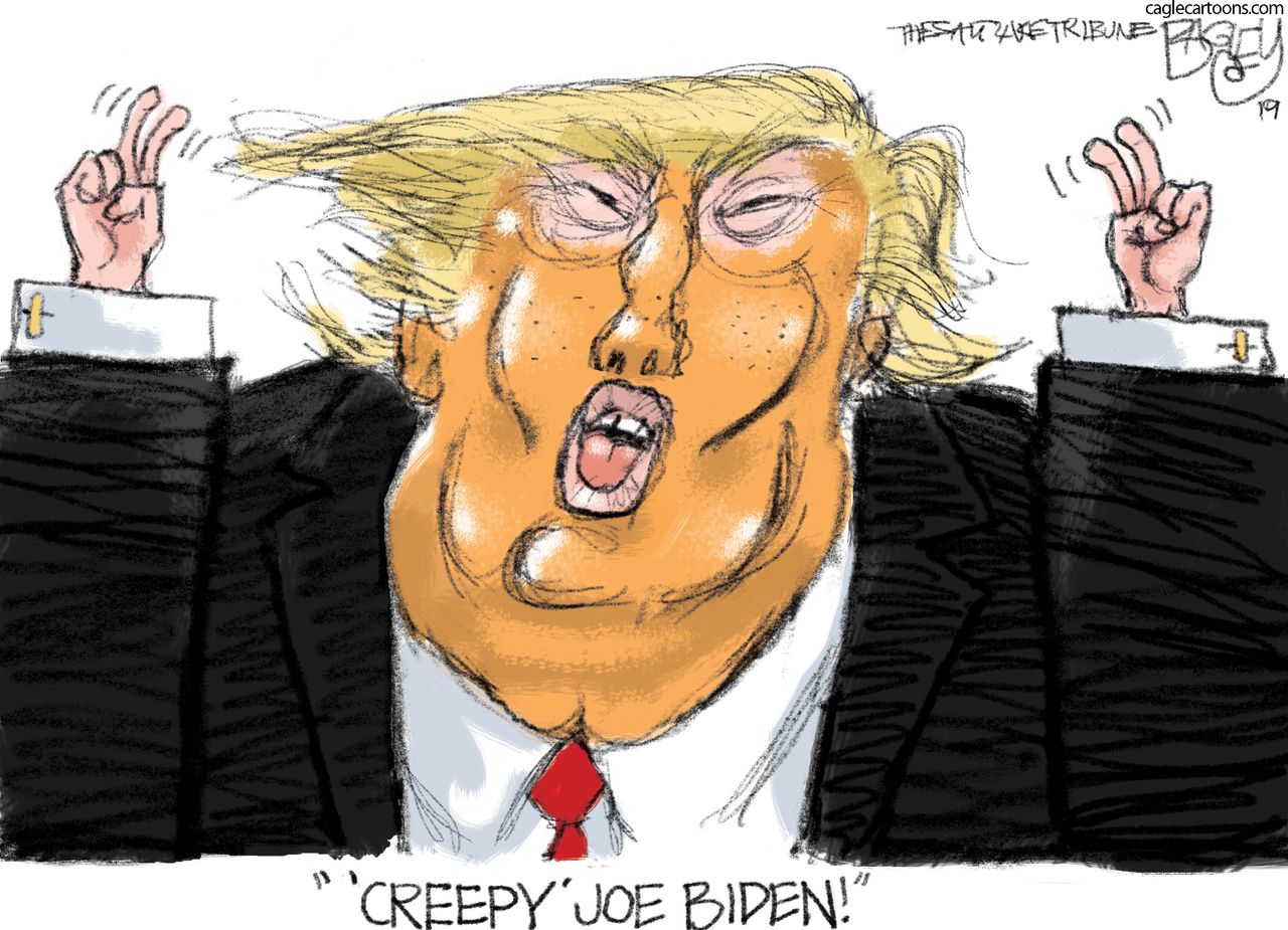 Political Cartoon U.S. Trump Joe Biden misconduct allegations GOP presidential election