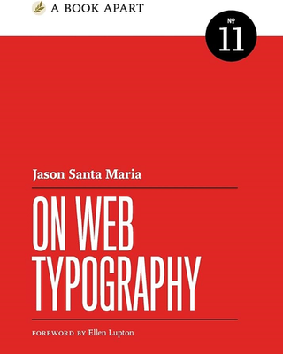 Book cover for On Web Typography: simple red design with white all-caps lettering