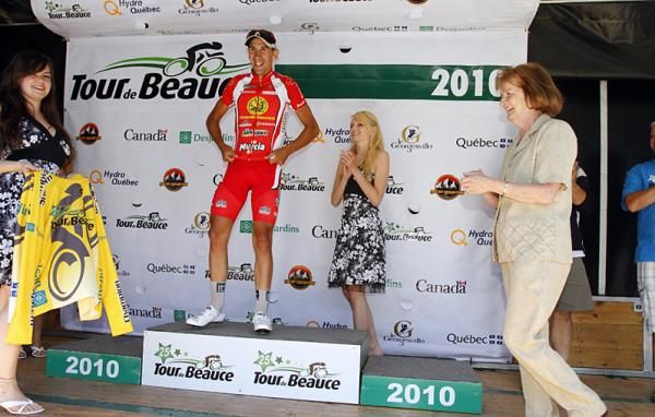 Stage winer Rafael Serrano Fernandez (Heraklio-Murcia) ended wearing all the leaders' jerseys following stage one.