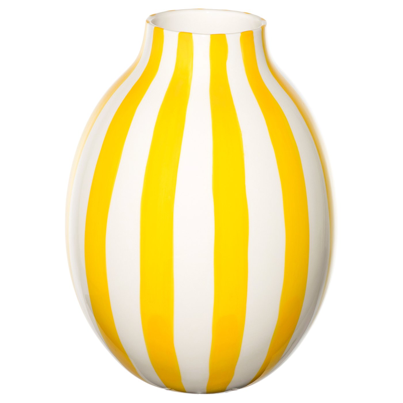 Blodbj&amp;Ouml;rk Vase - Stripe White/yellow 9 &amp;frac34; "