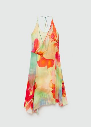 Printed Dress With Asymmetrical Hem