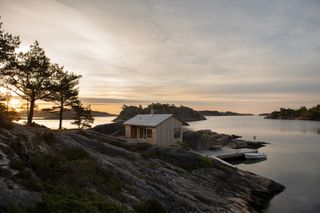 modest cabin in norwegian nature