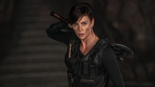 Charlize Theron's Andy wielding axe in Netflix's The Old Guard
