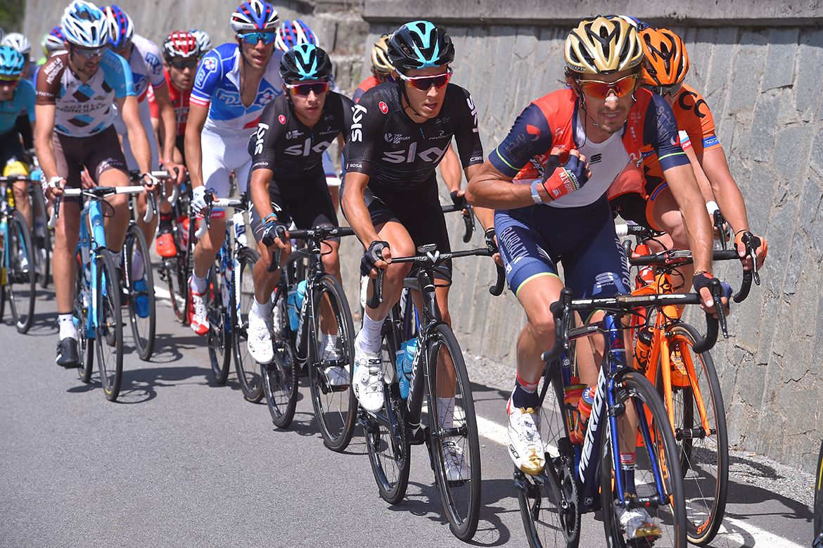 Manuele Boaro on the radio at the Giro d'Italia