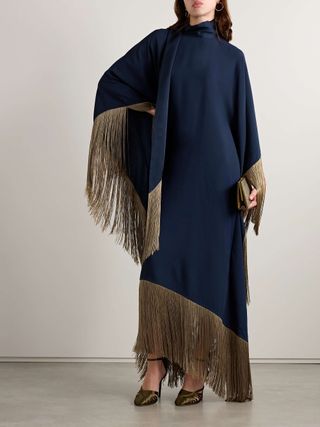 Mrs. Ross Fringed Crepe Kaftan