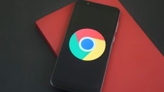 Google Chrome logo on a mobile phone's screen