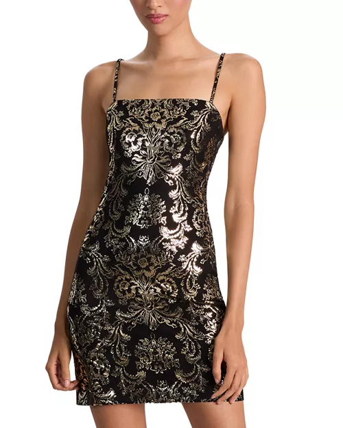 Fifi Metallic Brocade Mini Dress