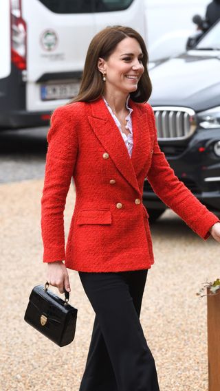 Catherine, Duchess of Cambridge visits the Copenhagen Infant Mental Health Project (CIMHP) at the University of Copenhagen on February 22, 2022