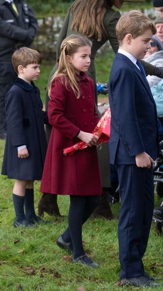 Prince George, Princess Charlotte and Prince Louis attend the Christmas Day service 2022