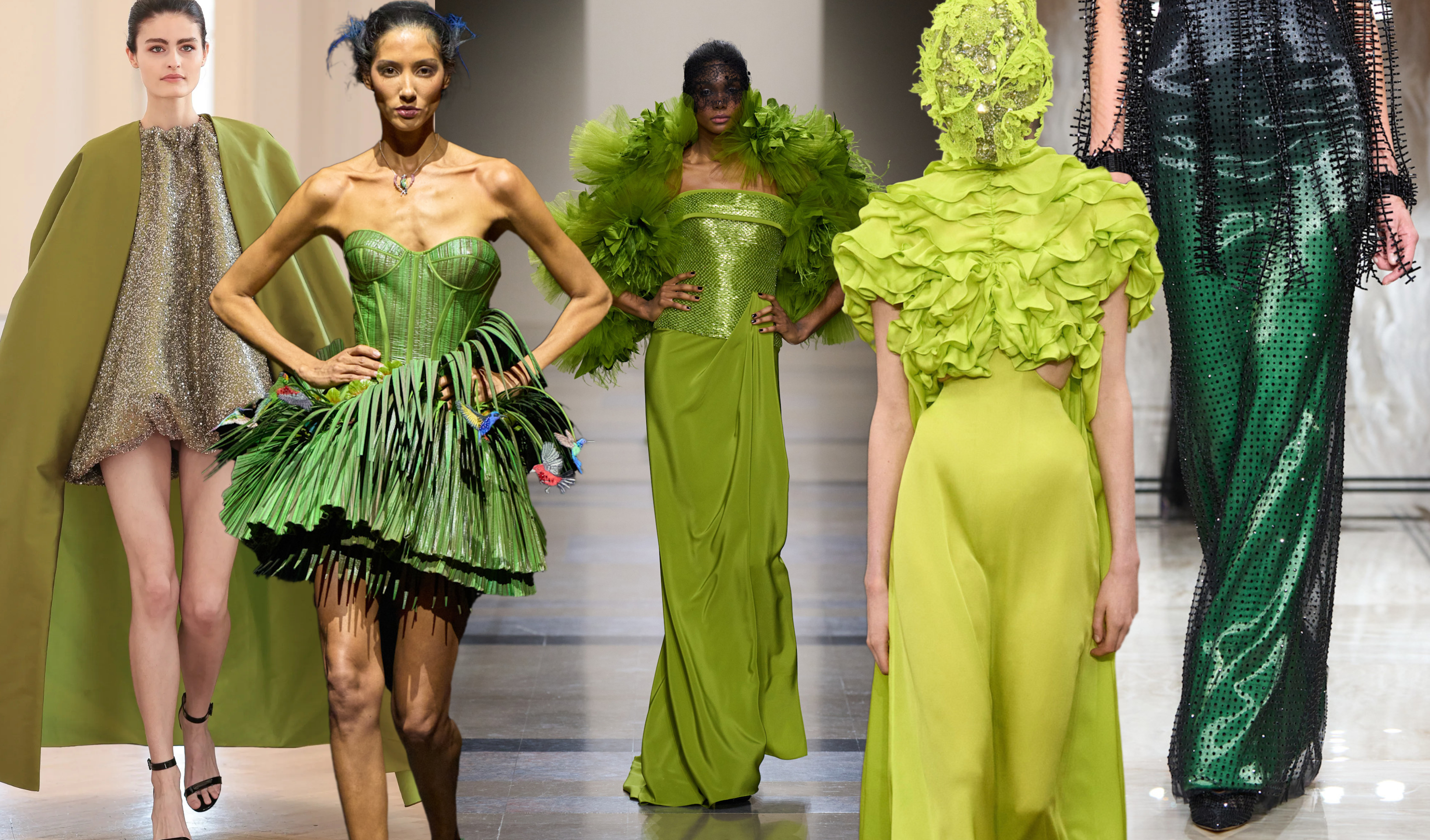 green grass fall 2025 couture trend