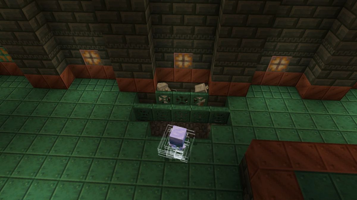 Image of Minecraft 1.21's The Breeze mob in Trial Chambers.