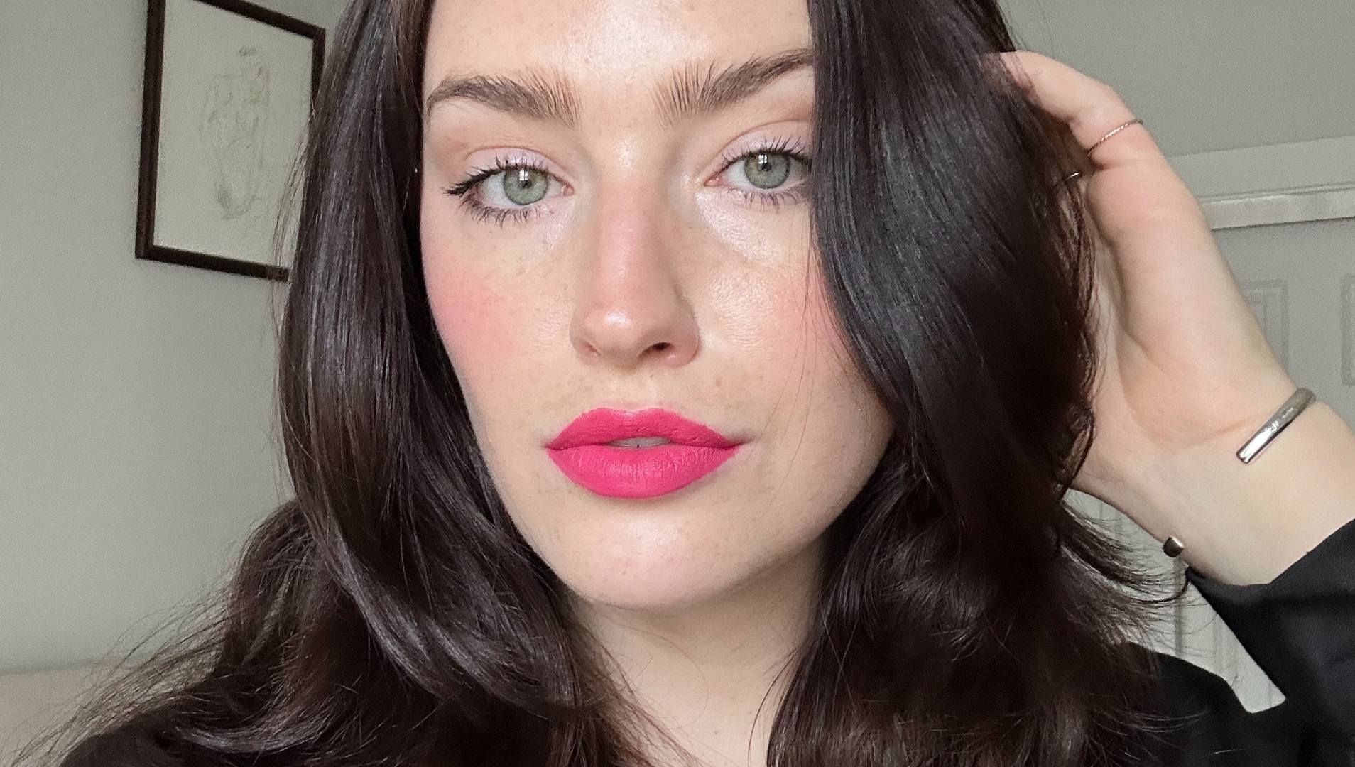 Katie Berohn wearing hot pink liquid lipstick