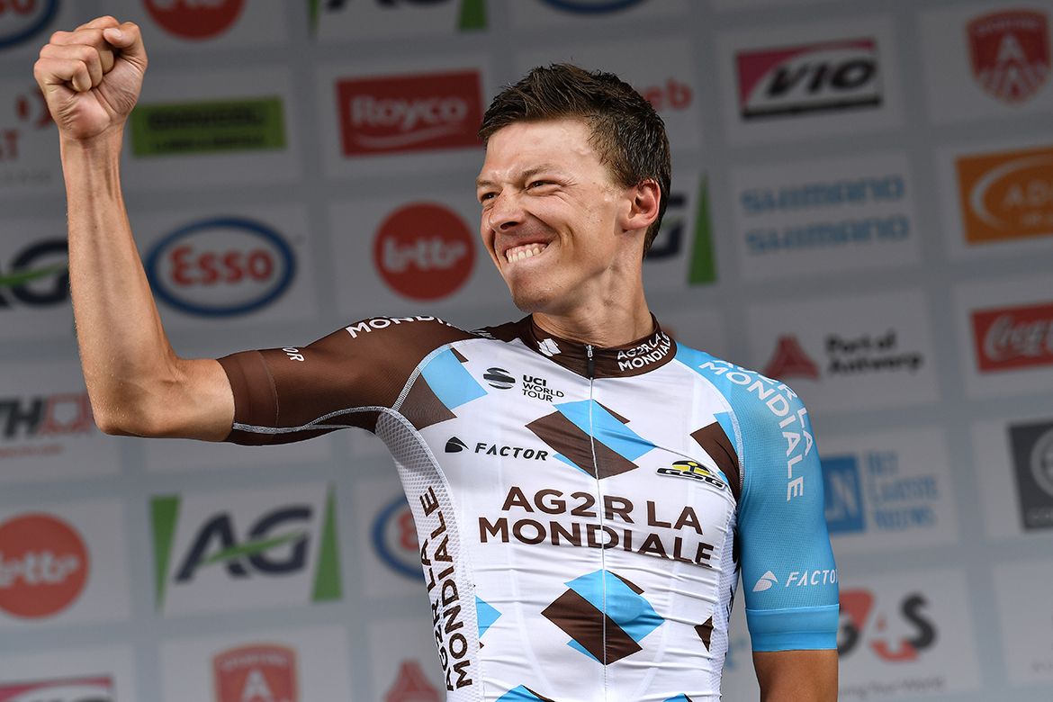 Oliver Naesen on the podium