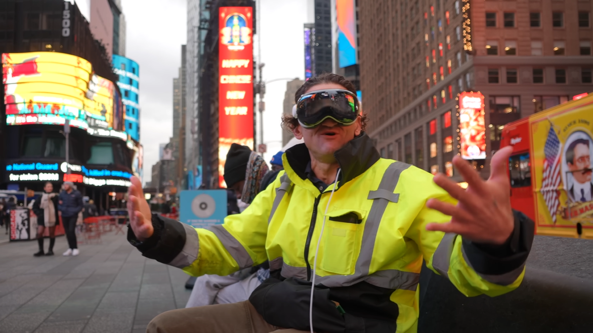 Casey Neistat wearing the Apple Vision Pro