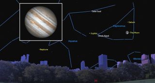 Jupiter arrives at opposition on Thursday (Aug. 19) at approximately 8 p.m. EDT (0000 Aug. 20 GMT). Since Earth will be positioned between the sun and the gas giant, Jupiter will rise at sunset, remain visible all night long and set at sunrise.