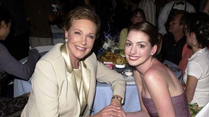 Julie Andrew and Anne Hathaway at the Princess Diaries premiere after party