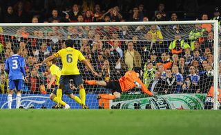 Andres Iniesta (Barcelona) scores a goal. (Photo by liewig christian/Corbis via Getty Images)