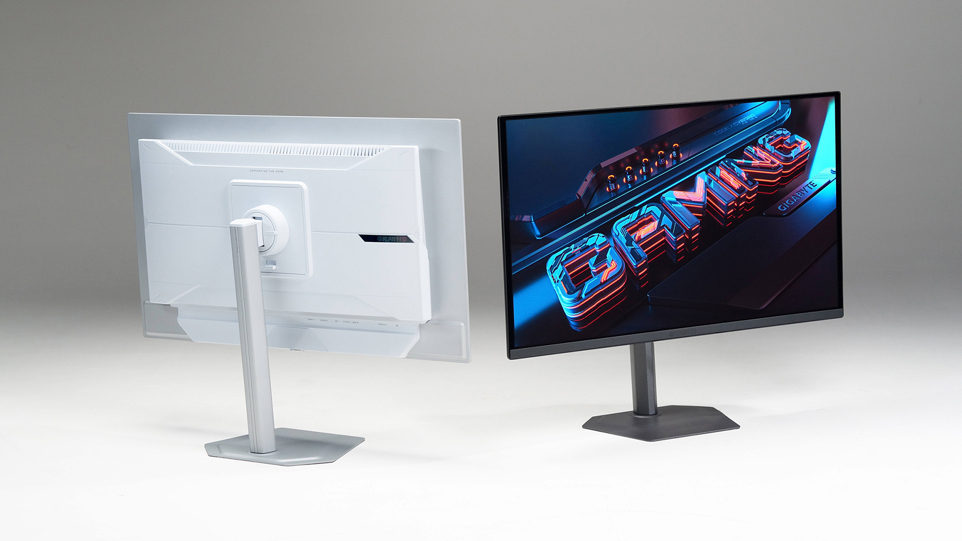 Two new gaming monitors black and white