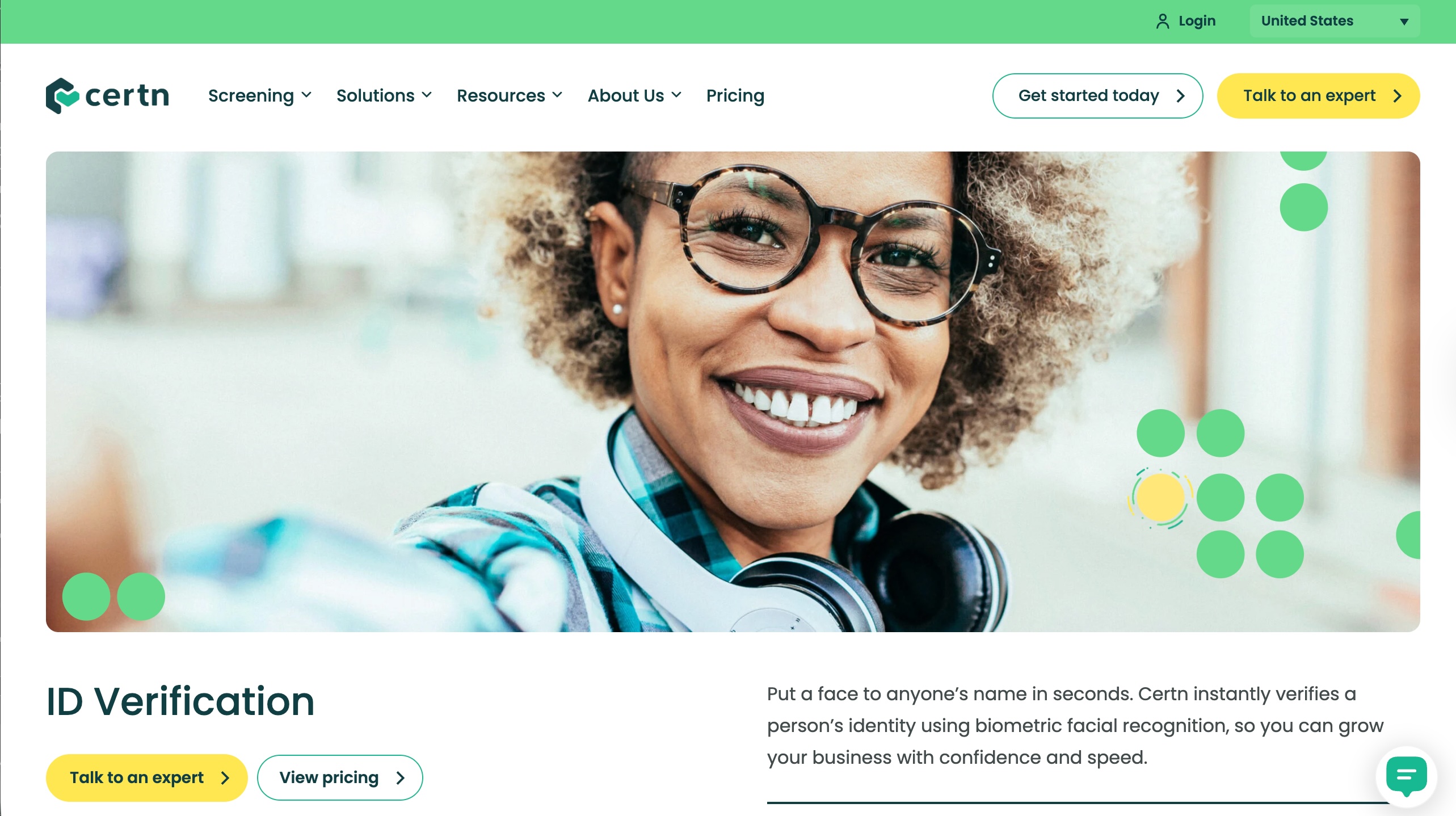 Certn ID vertification page