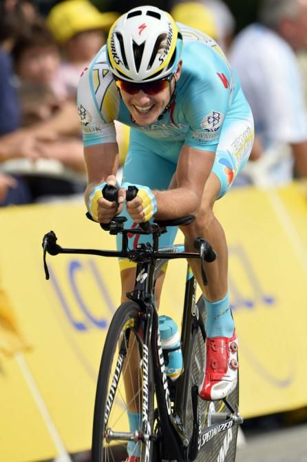 Jakob Fuglsang (Astana) finished 8th in the stage 17 mountain time trial