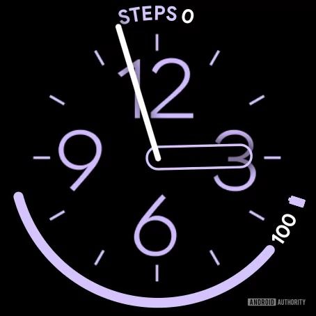 Pixel Watch 2 watch face showing the hour and second hands