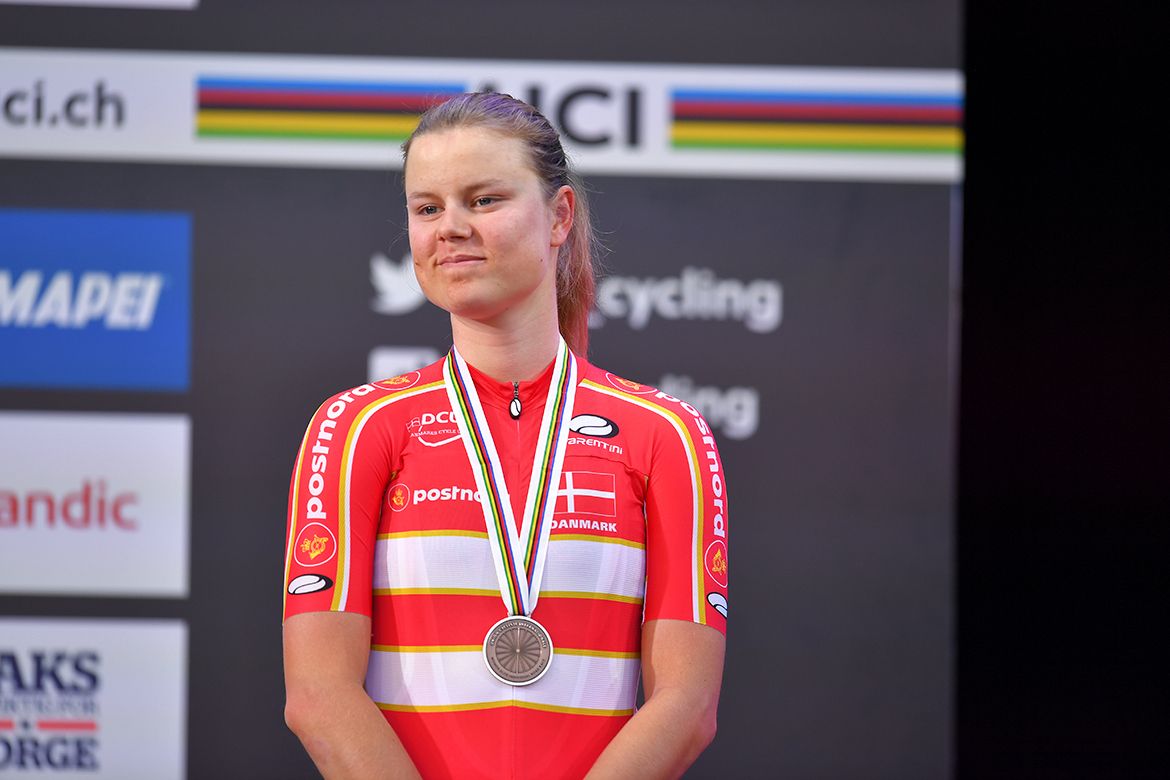 Amalie Dideriksen (Denmark) with the bronze medal
