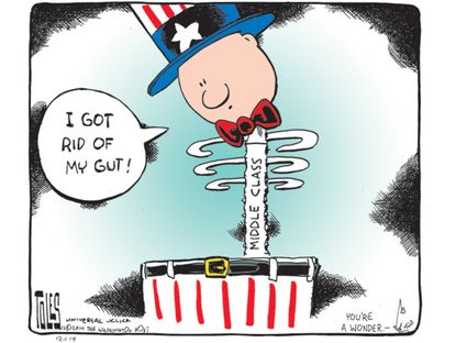 Political cartoon middle class U.S.