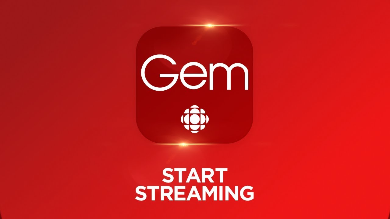 CBC Gem app logo on red background explaining how to start streaming CBC Gem from anywhere