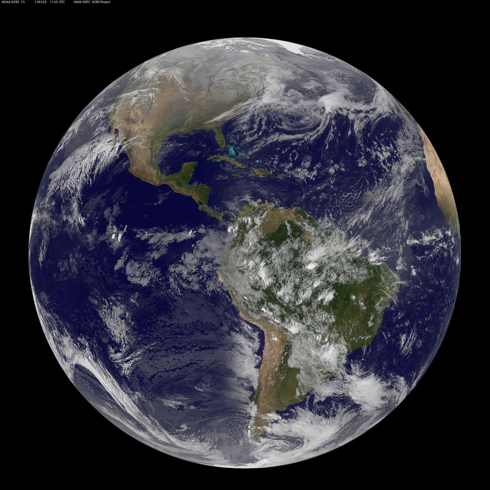 GOES Full Disk Shows First Day of Spring in the Northern Hemisphere