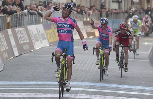 Michele Scarponi (Lampre - ISD) celebrates his stage 4 win at Tirreno-Adriatico