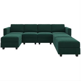 Chanaye 116.6'' Velvet Modular Upholstered Sectional Sofa 8-Pieces Modern Storage Couch