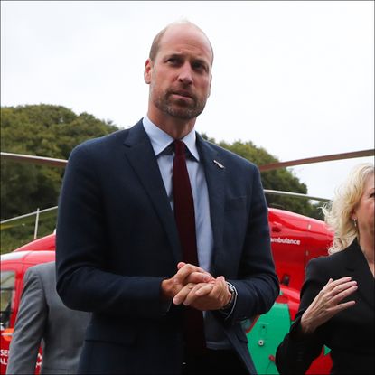 Prince William visits Wales Air Ambulance in Llanelli, Wales on September 10, 2024.