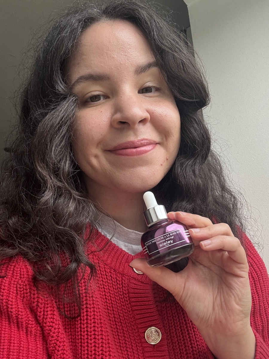 Mica Ricketts after using Sisley black rose oil