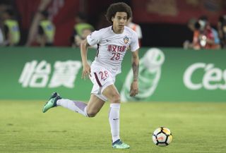 Axel Witsel in action for Tianjin Quanjian against Guangzhou Evergrande in May 2018.