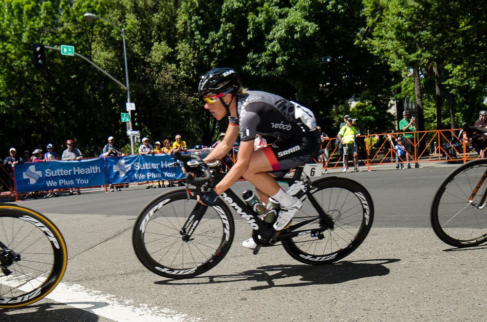 Trixi Worrack (Velocio) heading towards fourth place on the stage