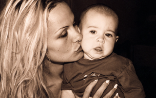 Pamela Anderson with one of her sons.