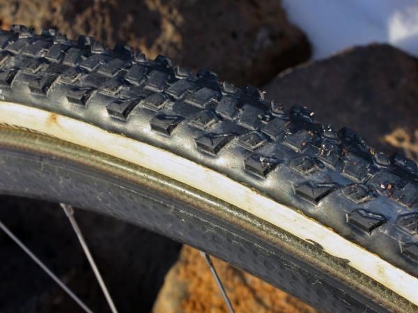 Wells is running a shaved-down Specialized Captain tread mated to an FMB tubular casing for now but says a proper Specialized house-brand tubular may be in the works.