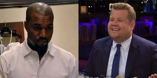 Kanye West screenshot in Keeping Up with the Kardashians and James Corden late show screenshot