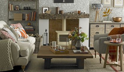 rustic living room with vintage elements