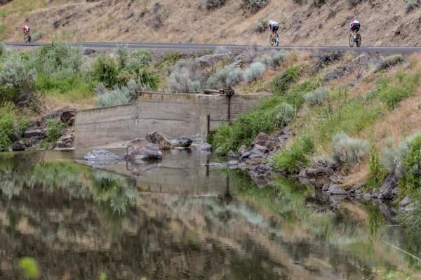 Riders make their way along the Crooked River.