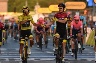 Egan Bernal and Geraint Thomas at the 2019 Tour de France