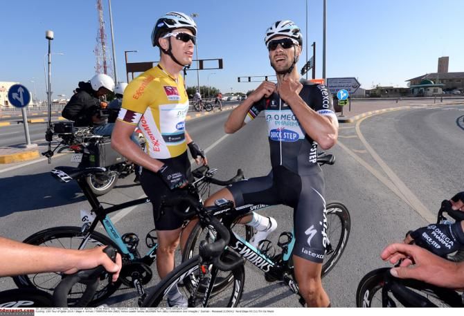 Tom Boonen and Niki Terpstra after stage 4 of the Tour of Qatar