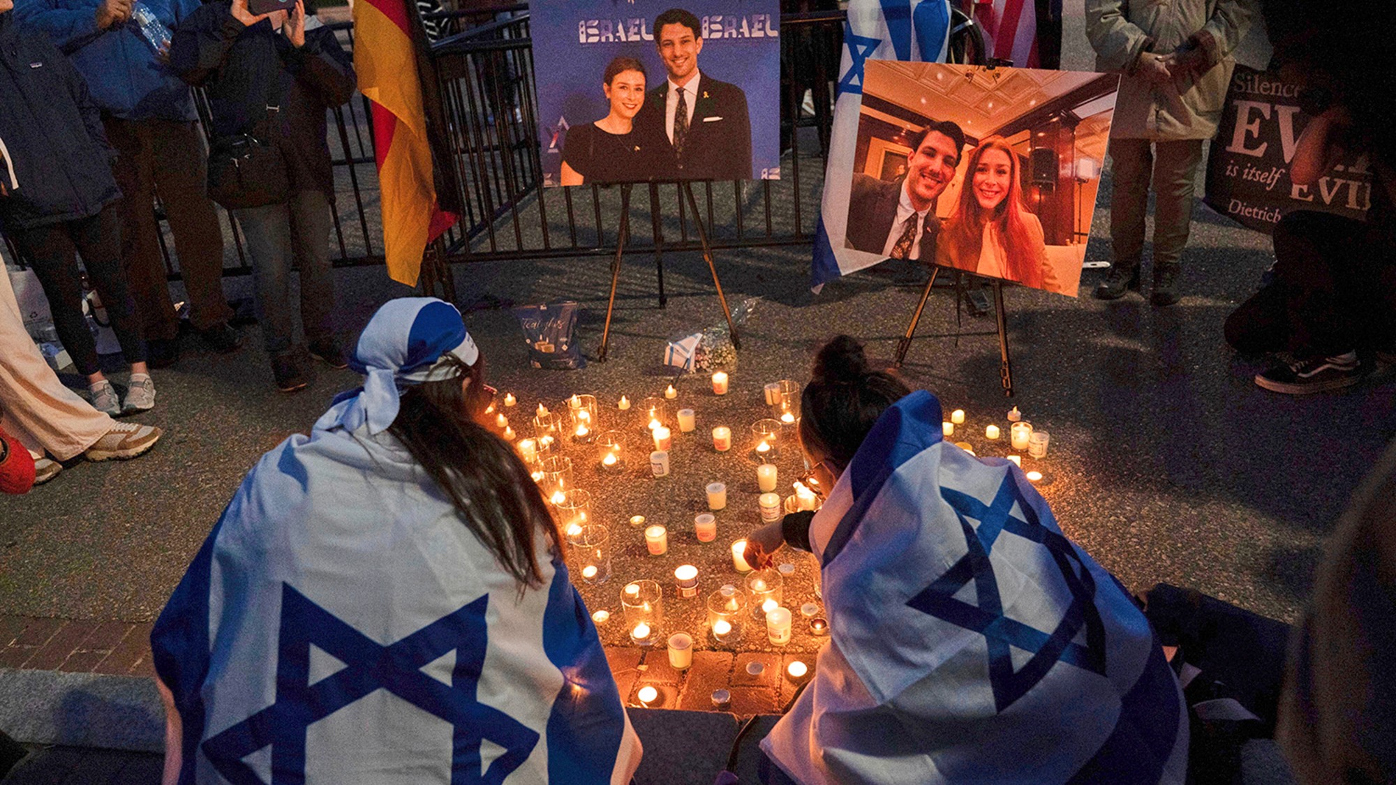 A memorial for the Israeli embassy aides