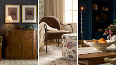 three rooms with furniture and decor from Shea McGee's fall Target line