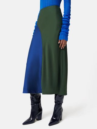 ROKSANDA Satin Colour Block Skirt 