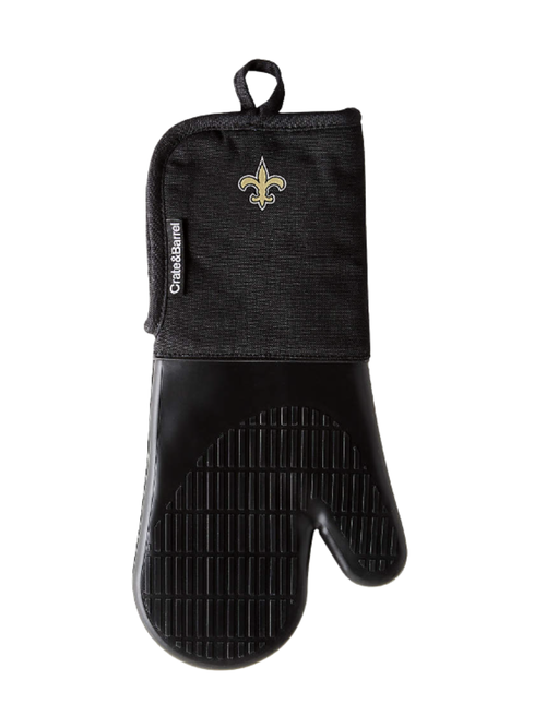 NFL New Orleans Saints Black Organic Cotton Oven Mitt With Silicone Grip