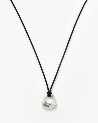 Hera Ridge Pendant Cord Necklace | Silver Plated