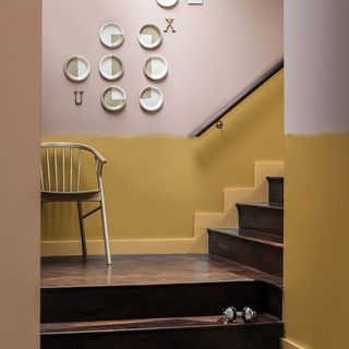 pastel wall with stairs